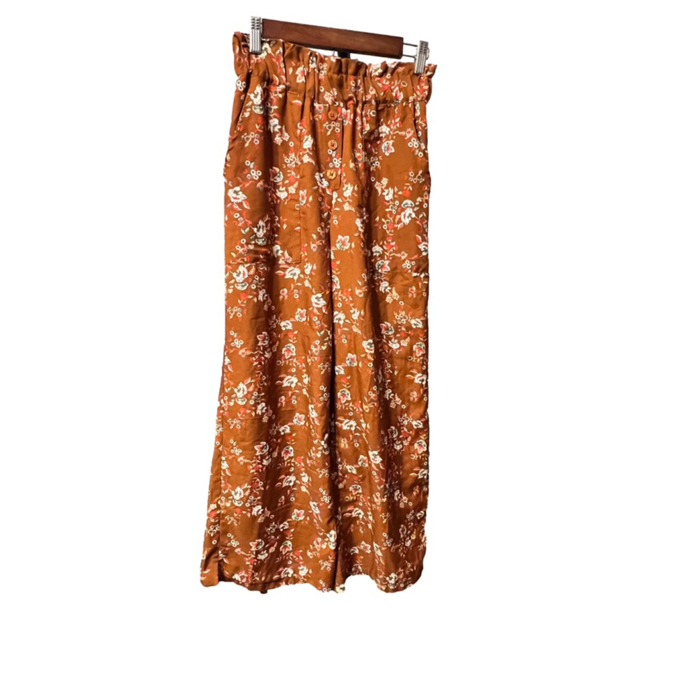 B.O.G Collective Brown Floral Wide Leg Pants S - Picture 3 of 9